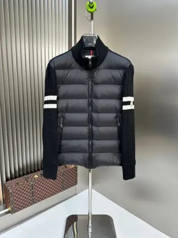 Moncler Jacket With Knitted Sleeves option black
