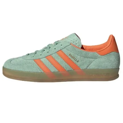 Adidas Originals Gazelle Indoor option Turned mint green orange raw rubber bott