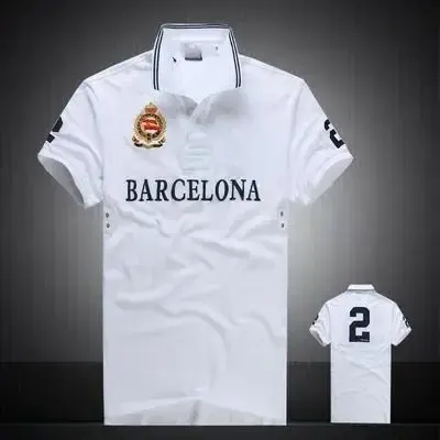 Polo Shirts (15+ Styles) option Barcelona White