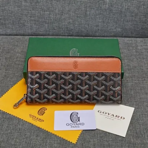 Goyard Wallet option Style 4 black with yellow