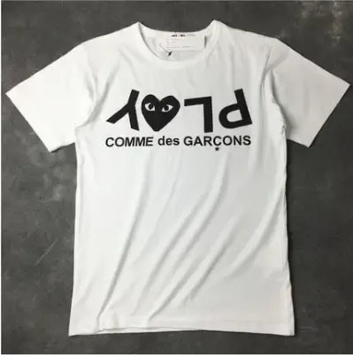 CDG T-Shirts option White inverted characters