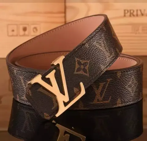Budget LV Belt option L Classic Old Flower Gold Buckle
