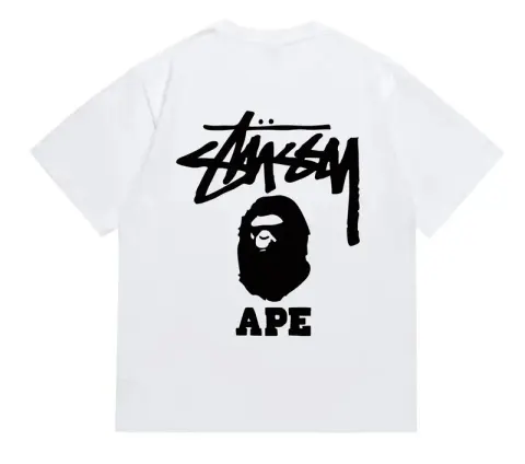 Bape x Stussy Tee option 202 white and black