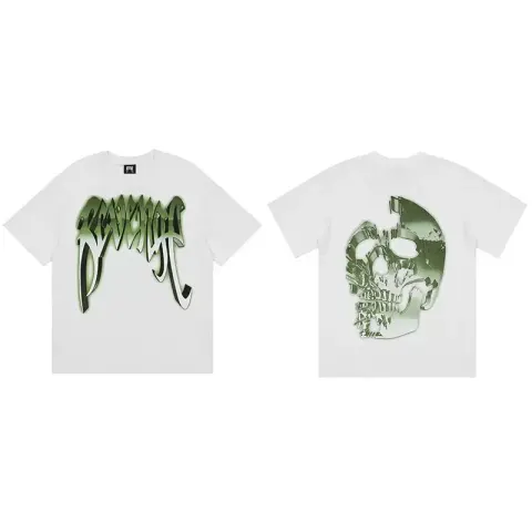 Revenge T-Shirts option Light green white green metal skull