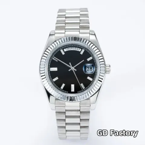 Rolex Datejust 41mm option [Square Drill] Silver Shell, Black Plate, Steel Strip