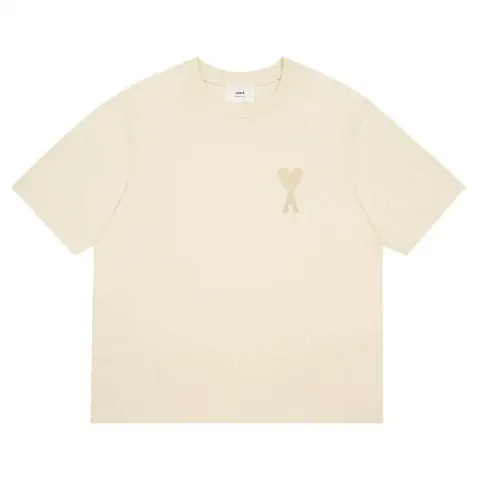 Ami Paris Tees with Small Logo option Apricot color