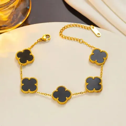 Vancleef Necklace option 913-2 black shell bracelet gold 1.5CM