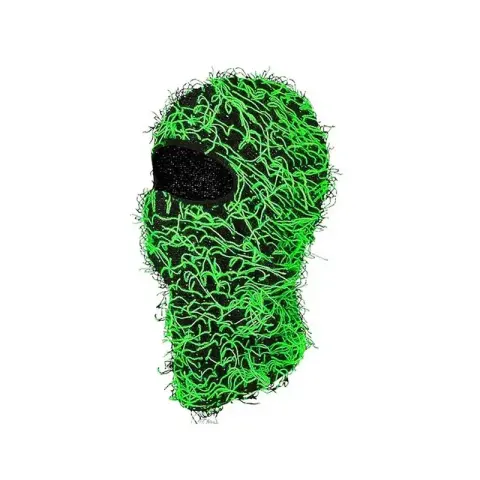Yeat Mask option Black background fluorescent green whiskers
