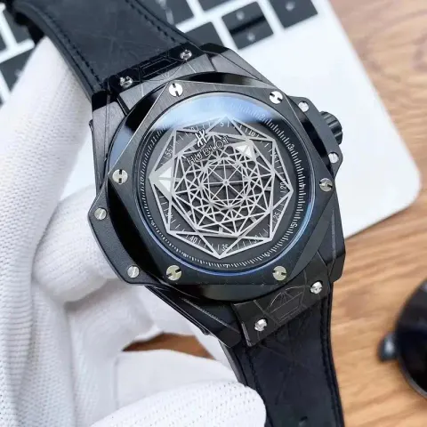 Hublot Big Bang Sang Bleu option Black  Black Disk  Black Belt