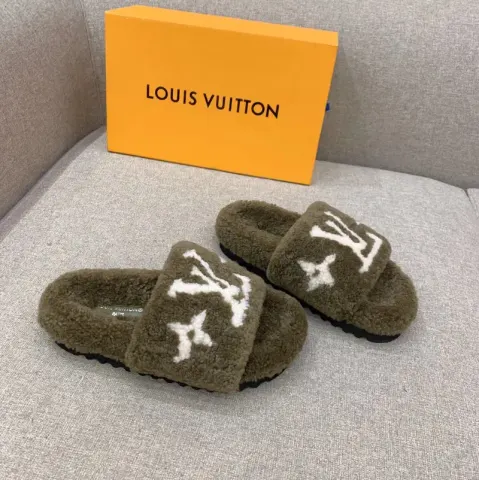 LV Bom Dia Shoes option Military green and white characters