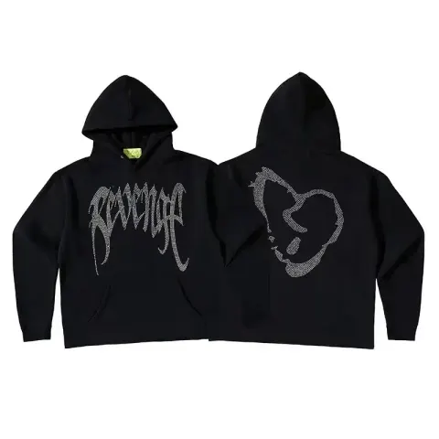 Revenge Hoodie option Black and white hot diamond