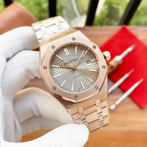 Audemars Piguet Silver Band option Rose gold shell gray steel strip