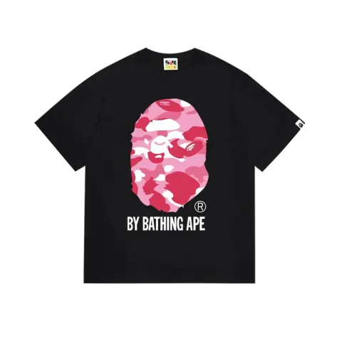 Bape Tees option 155 Pink Black