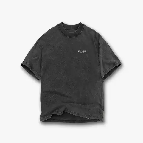 Represent Tee option Washed Black-White Label