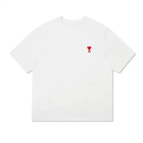 Ami Paris T-Shirts with Small Logo option Little Love-White