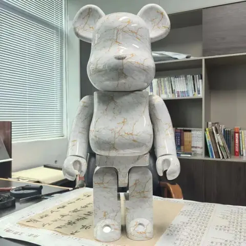 Unique Medium BearBrick option Gold-silk glaze marble