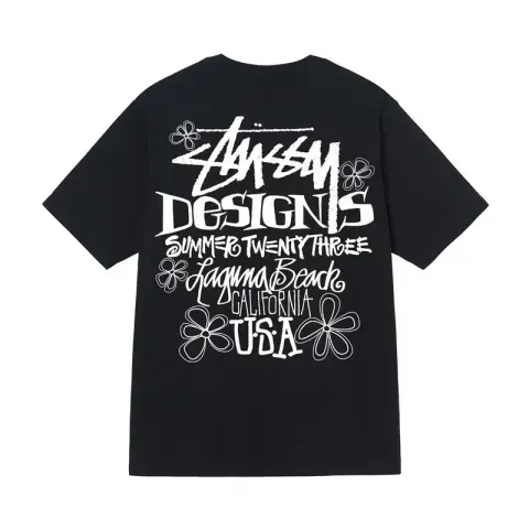 Stussy T-shirt option Black [Font Flower]]