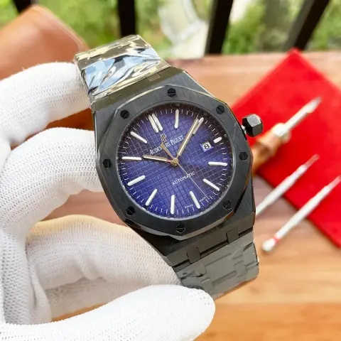 Audemars Piguet Silver Band option Black Shell Blue Plate Steel Strip
