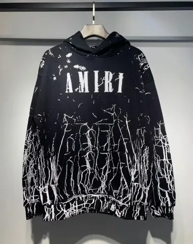 Amiri Paint Splatter Hoodie option 888 black