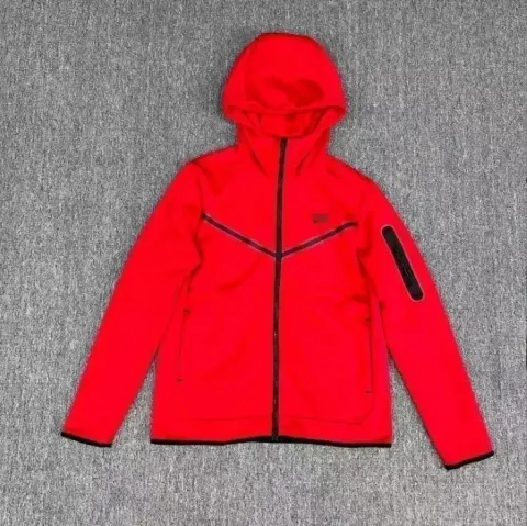 Nike Tech Fleece Black Hoodie option red top