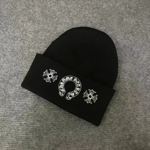 Chrome Hearts Beanie option black three flowers