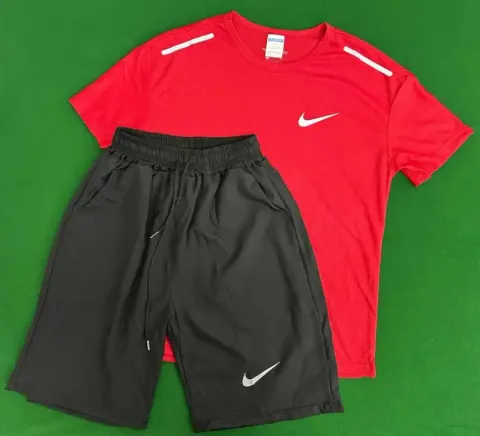 Nike Suits option Reflective Hook Quick-drying Short-sleeved Suit Red