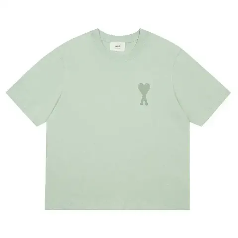 Ami Paris Tees with Small Logo option Pea green