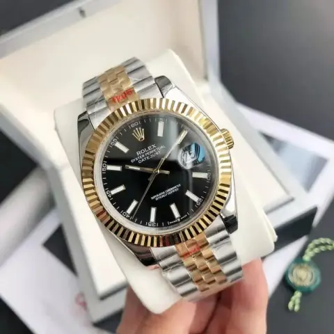 ROLEX option Gold-black dial – five-link bracelet