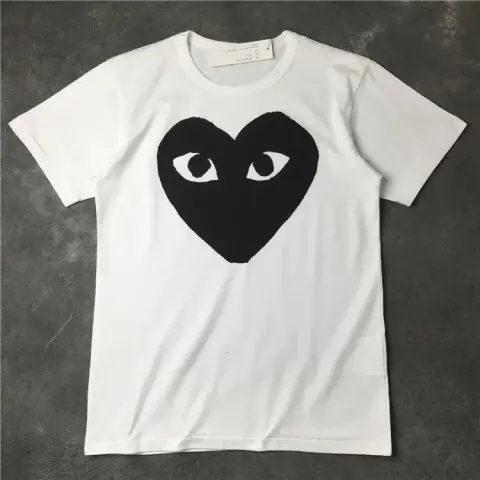 CDG T-Shirts option White Big Black Heart