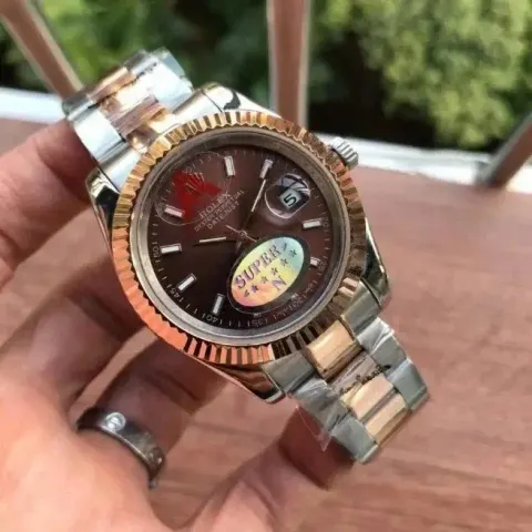 ROLEX option Rose Gold Coffee Dial-Three Bead Strap