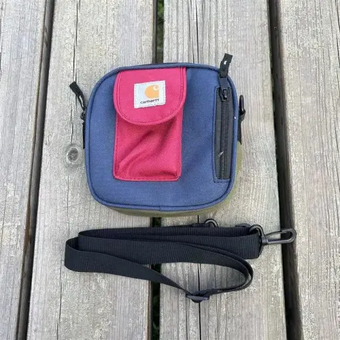 Carhartt and Patagonia Bags option Pull Bone Square Bag: blue with wine red front pocket
