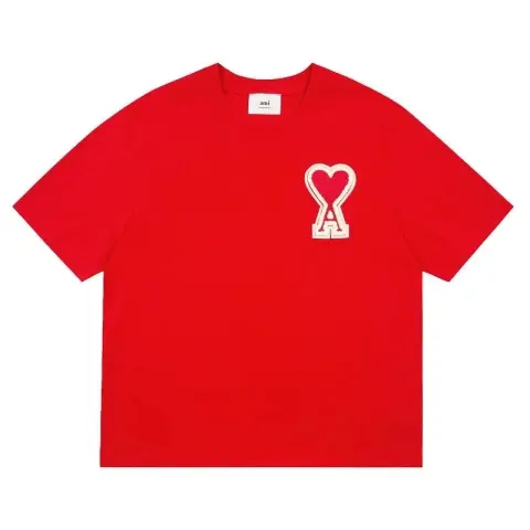 Ami Paris T-Shirts With Big Logo option Big Red