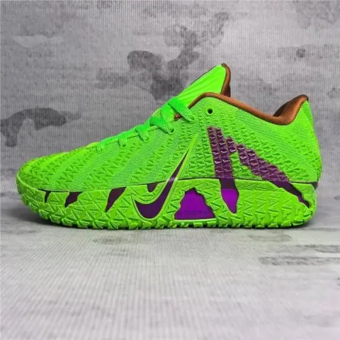 Nike JA 3 "Light Show" Basketball Shoes option Green and purple.