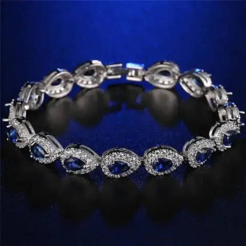 Random Bracelet option KSB00039 Platinum Blue Diamond
