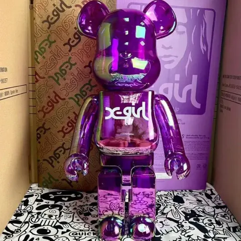Unique Medium BearBrick option X-girl purple