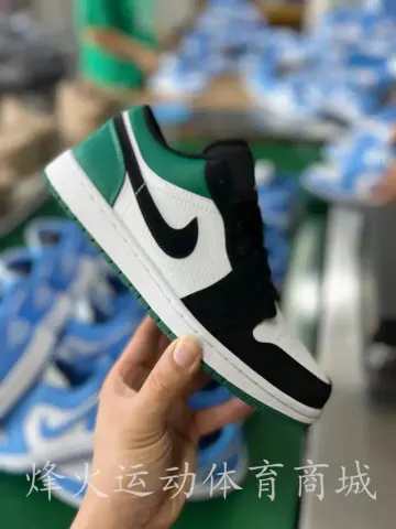 Jordan 1 Low Shoes option Black and white green 55358-113