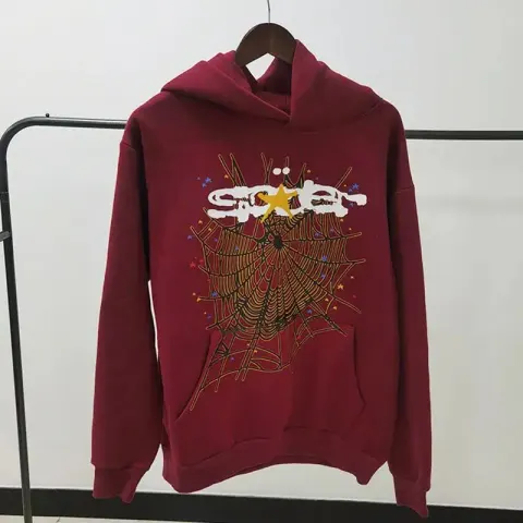 Sp5der Pink Hoodie option claret