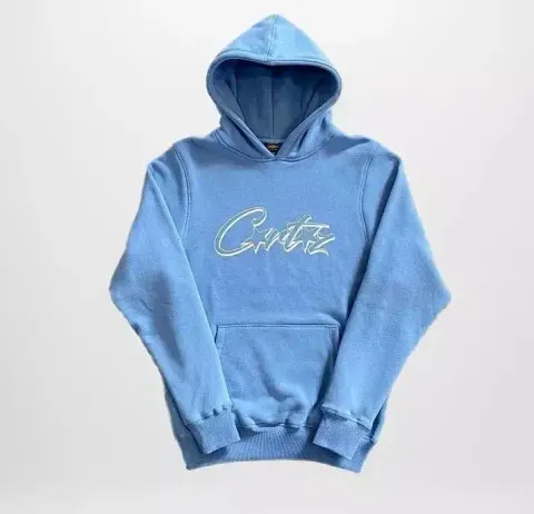 Corteiz Alcatraz Hoodie option Light blue and white label