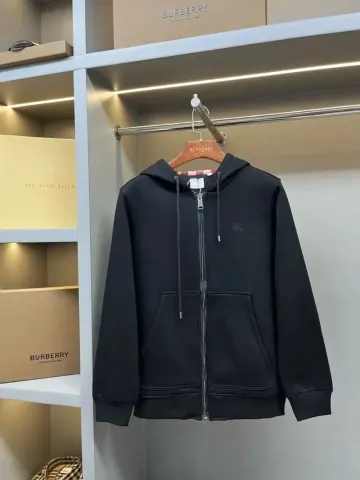 Burberry Zip Hoodie option Black