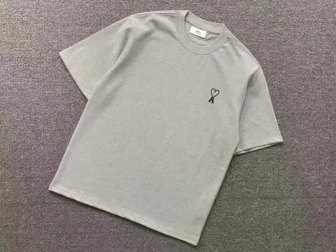 Ami Paris Tees with Small Logo option Gray2616