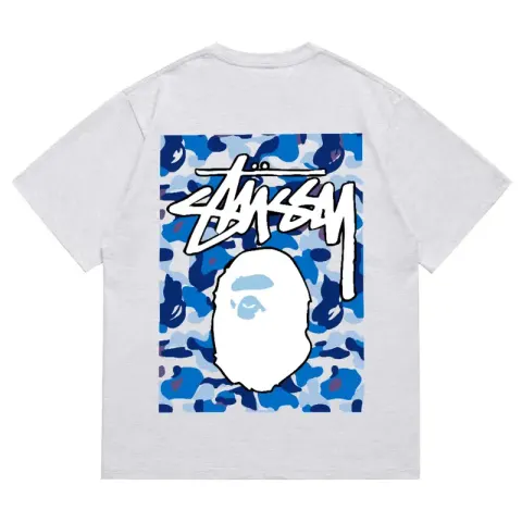 Bape x Stussy Tee option 203 gray blue