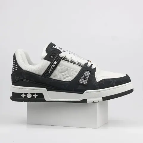 LV Trainers Monogram Black Denim Sneakers option 01
