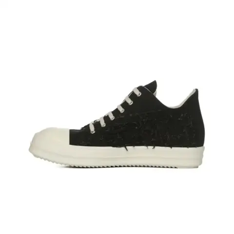 Rick Owens Vans Leather Sneakers option black worn canvas