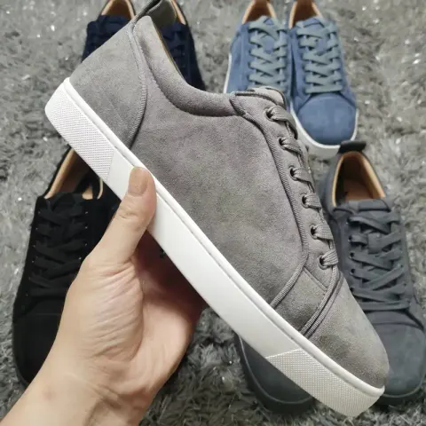 Navy Christian Louboutin Shoes option light gray