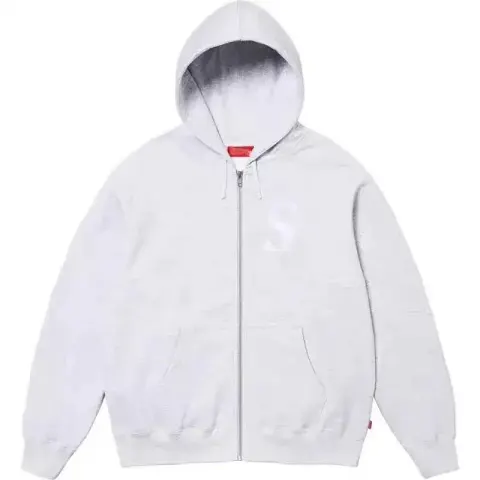 Supreme Zip Hoodie option S-label gray top