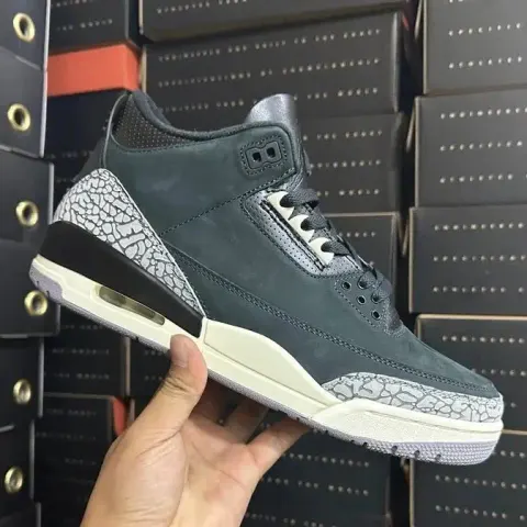 Jordan 3 Fragment Shoes option Aj3 Gray Black