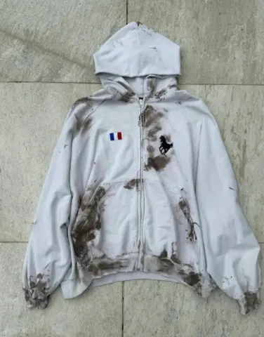 Balenciaga x Ralph Hoodie option White Mud-Dyed War Horse Sweat