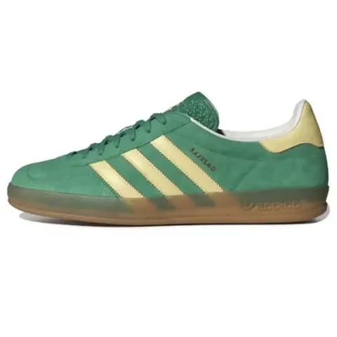 Adidas Originals Gazelle Indoor option Suede green light yellow raw rubber bott