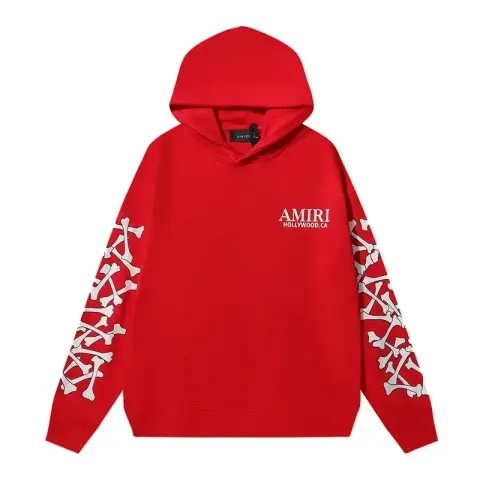 Amiri Bones Stacked Hoodie option red