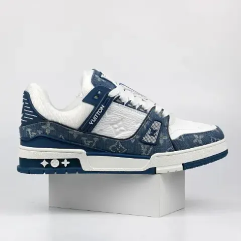 LV Trainers Monogram Black Denim Sneakers option 07